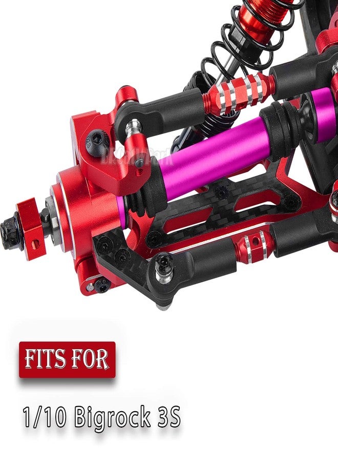 BRCatWPark RC Drive Shaft Axles Upgrades Part for 1/10 Bigrock 3S,Steel Front & Rear 4PCS Driveshafts CVD w/Hex Hops Up,Pink - Image 2